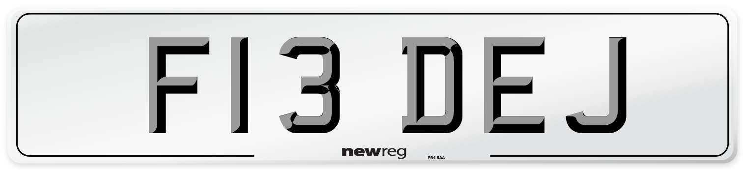 F13 DEJ Number Plate from New Reg